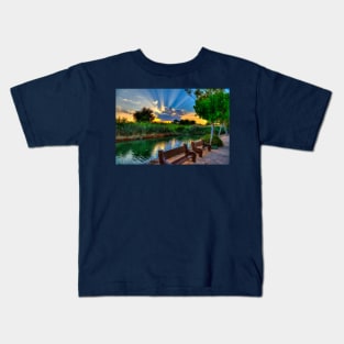 Amazing Sun Rays By The River Kids T-Shirt